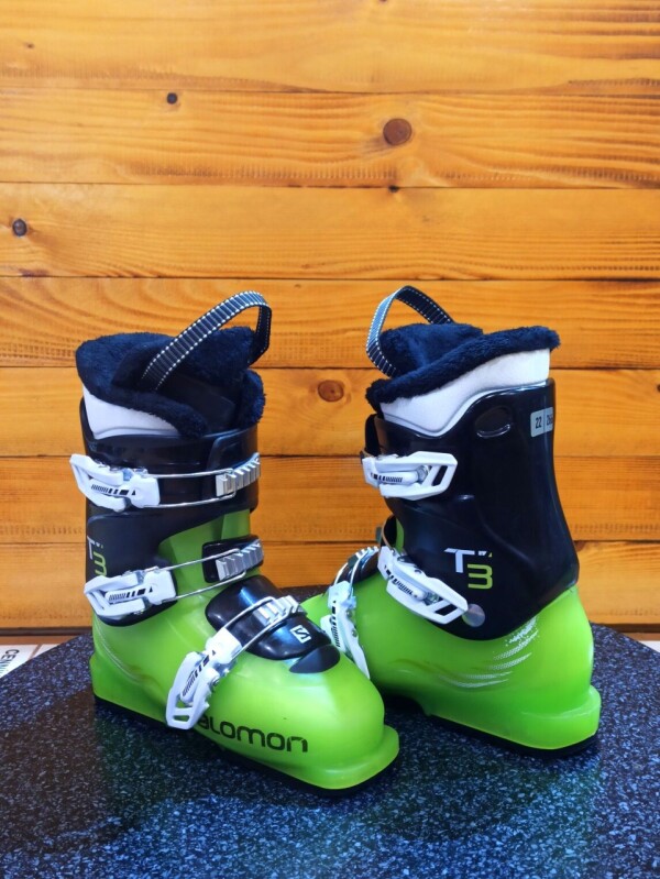 LYŽE SALOMON XMAX JR 110CM + LYŽIARKY SALOMON T3 GREEN 22MP